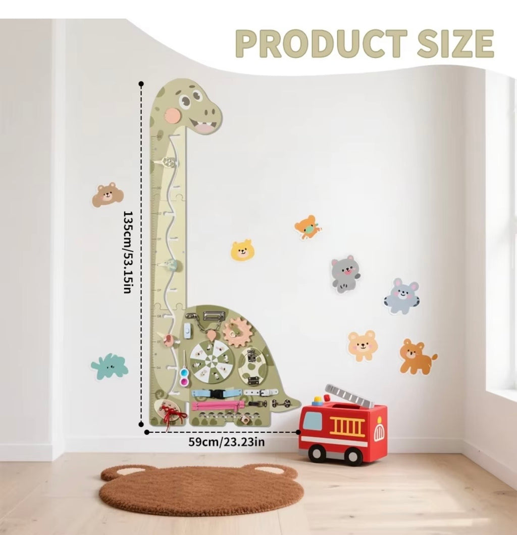 Centrum Rozwoju na Twojej Ścianie: Sensoryczna Miarka Wzrostu z Panelem Manipulacyjnym – Wspieraj Motorykę Malucha!