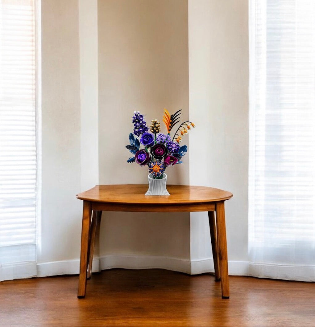 Bukiet Fioletowych Róz – Klocki Konstrukcyjne DIY (powyzej 650 pcs).  Idealny prezent na kazda okazję