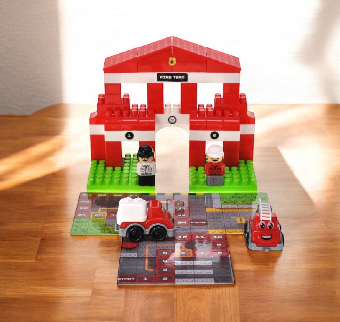 GRA PLANSZOWA, Klocki Konstrukcyjne 3w1 FIRE DEPARTMENT – ZOSTAN BOHATEREM STRAZY POZARNEJ! 🚒