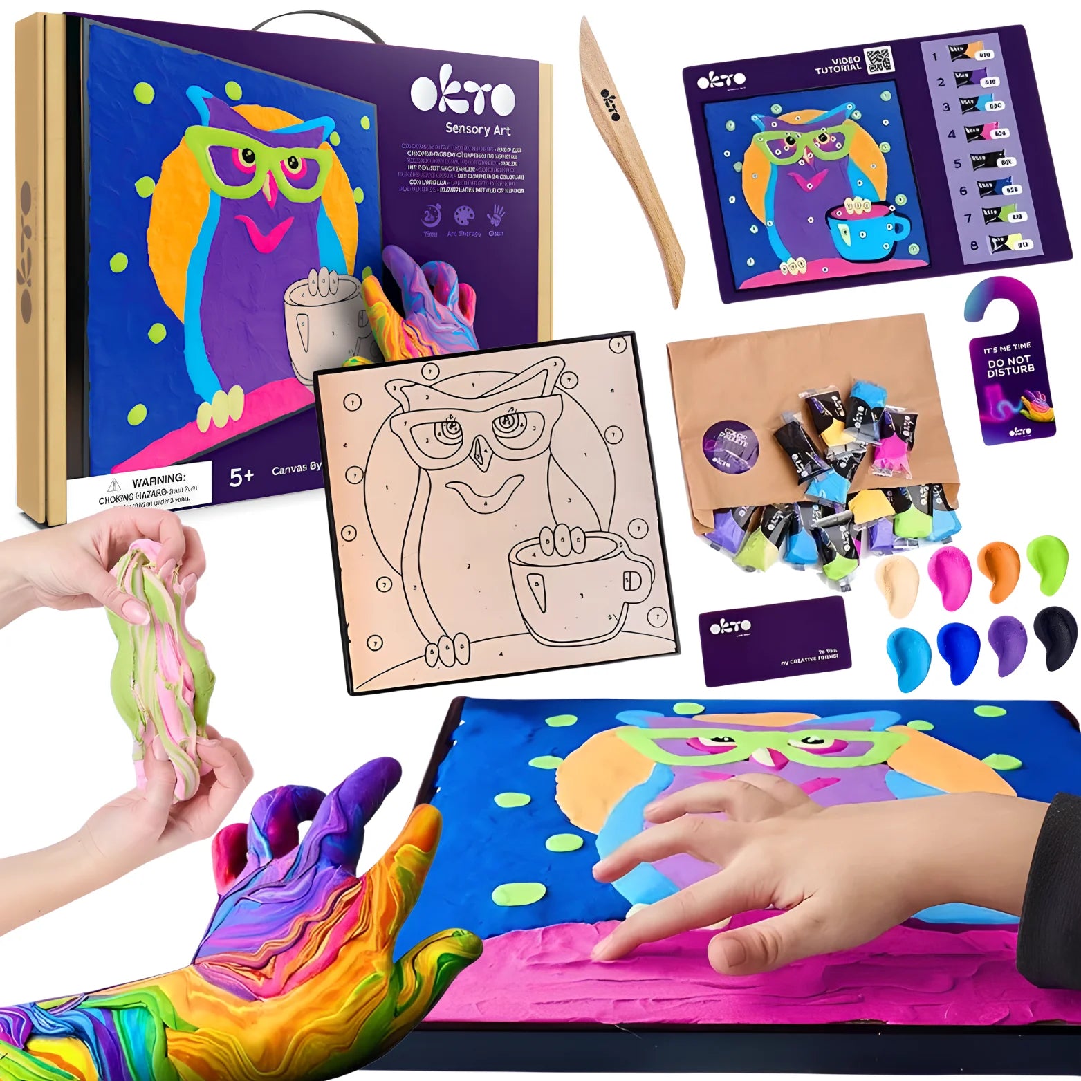 OKTO Zestaw Artystyczny Trójwymiarowy Obraz "SOWA" Malowanie po numerach