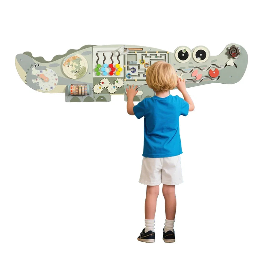 🐊 Drewniana Tablica Manipulacyjna Krokodyl – Centrum Edukacyjne Montessori