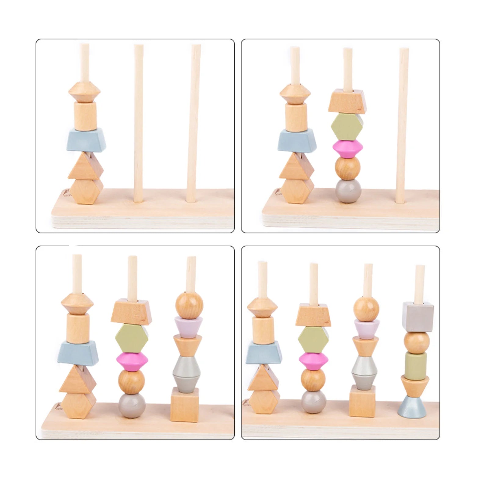 🌈 Edukacyjna Układanka Drewniana Montessori – Kolorowy Świat Figur i Kształtów.