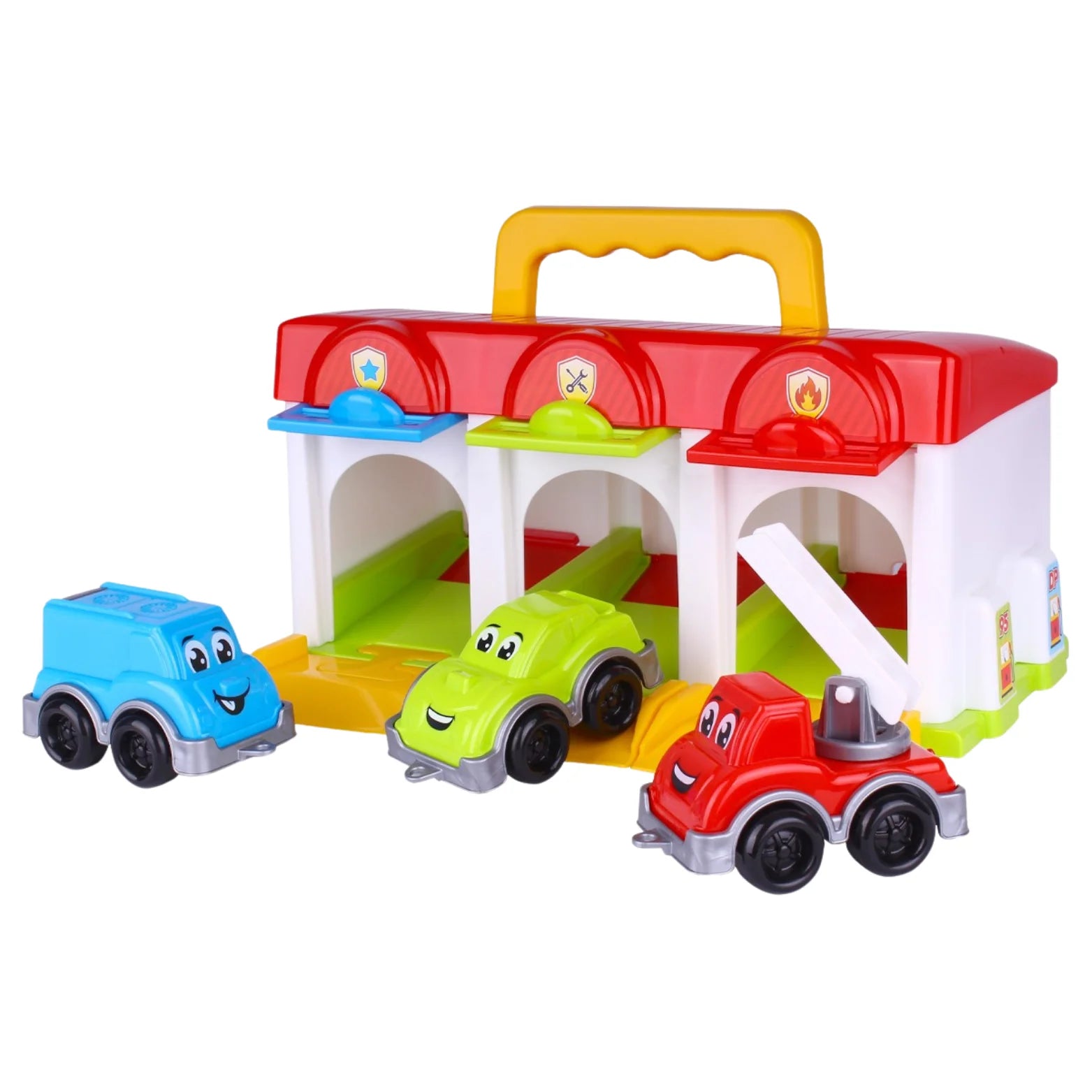 GARAZ ZAMYKANY Z SAMOCHODAMI .Błyskawiczna Akcja Ratunkowa! Mobilny Zestaw 3 Autek i Garazu&nbsp;⭐TEMATYCZNE POJAZDY.DZWIGNIA KATAPULTY