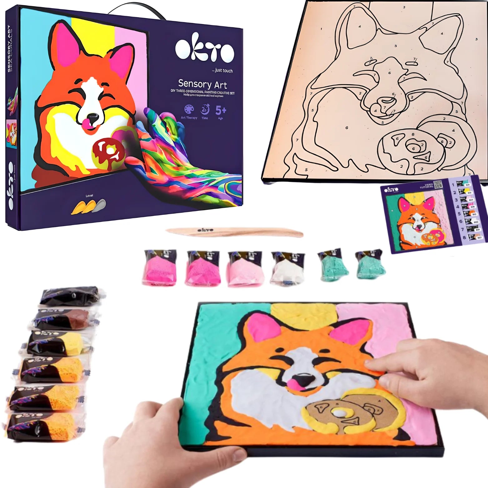 OKTO Sensory Art – Stwórz Uroczy Obraz 3D "Lisek" (Model 20001)