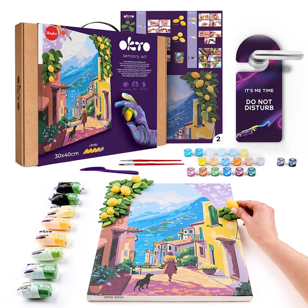 OKTO Sensory Art – Zestaw 3D „Cytrynowy Weekend”: Włoskie Wakacje na Twoim Płótnie