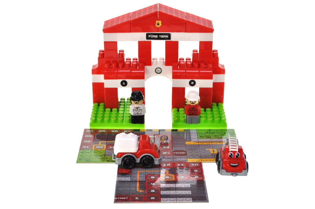 GRA PLANSZOWA, Klocki Konstrukcyjne 3w1 FIRE DEPARTMENT – ZOSTAN BOHATEREM STRAZY POZARNEJ! 🚒