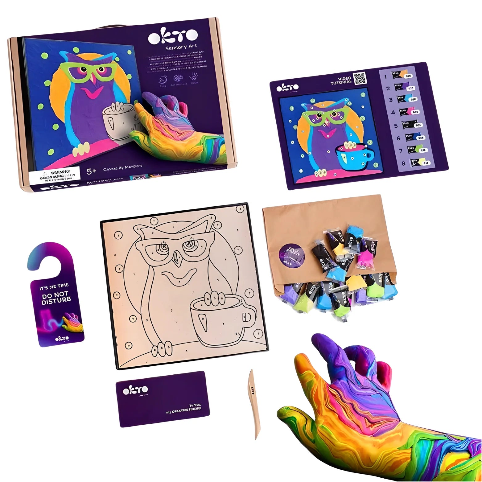 OKTO Zestaw Artystyczny Trójwymiarowy Obraz "SOWA" Malowanie po numerach