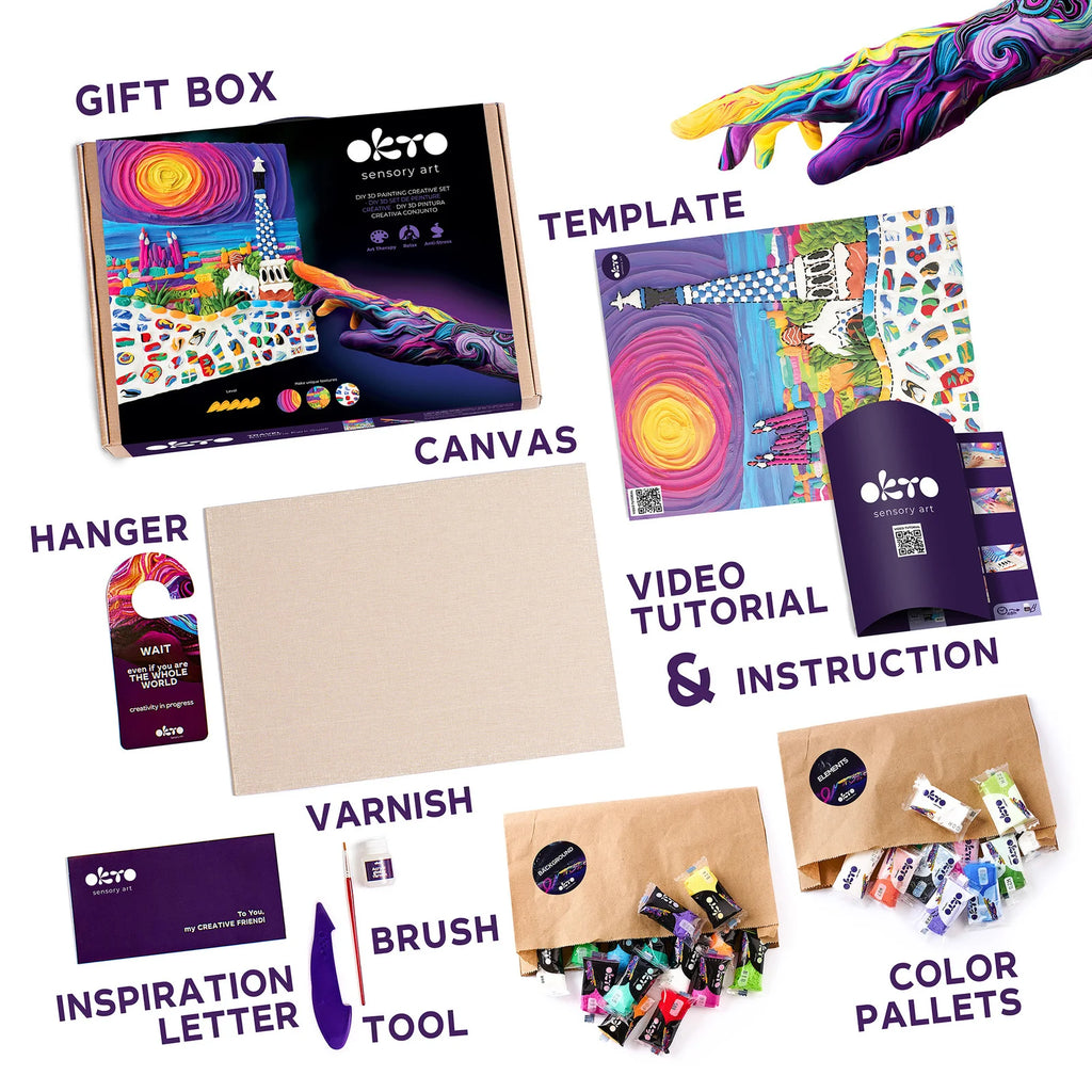 OKTO Sensory Art – Stwórz Kultowy Obraz 3D „Park Güell, Barcelona”