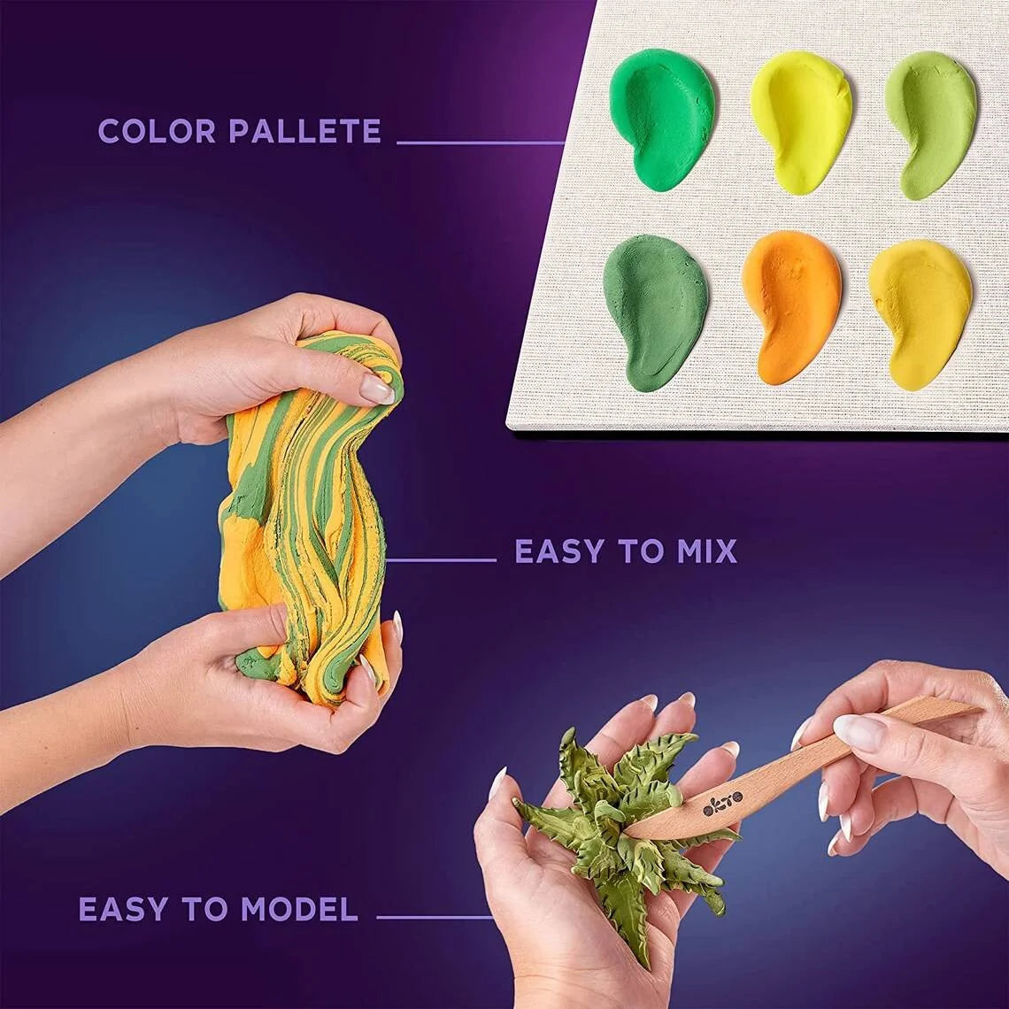 Zostań Mistrzem Florystyki 3D! Zestaw Kreatywny OKTO Clay – Soczyste Sukulenty