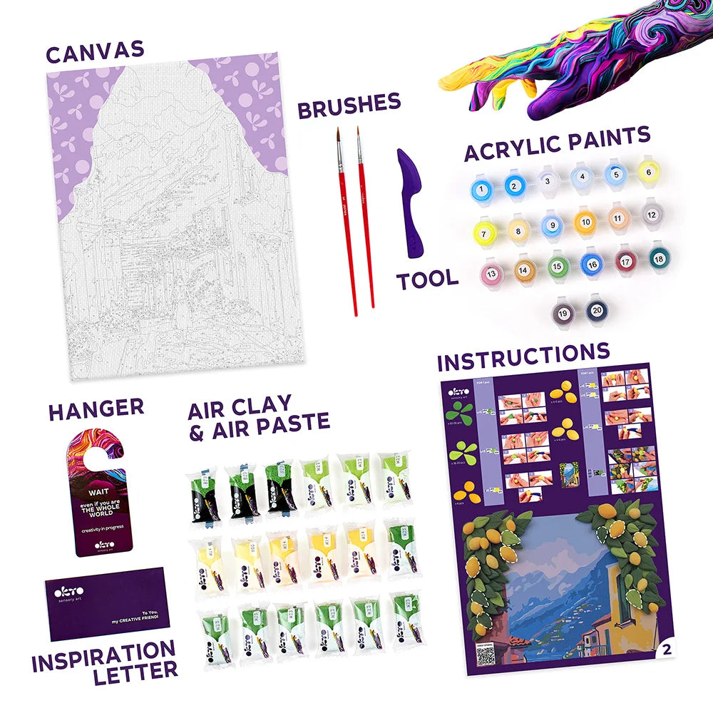 OKTO Sensory Art – Zestaw 3D „Cytrynowy Weekend”: Włoskie Wakacje na Twoim Płótnie