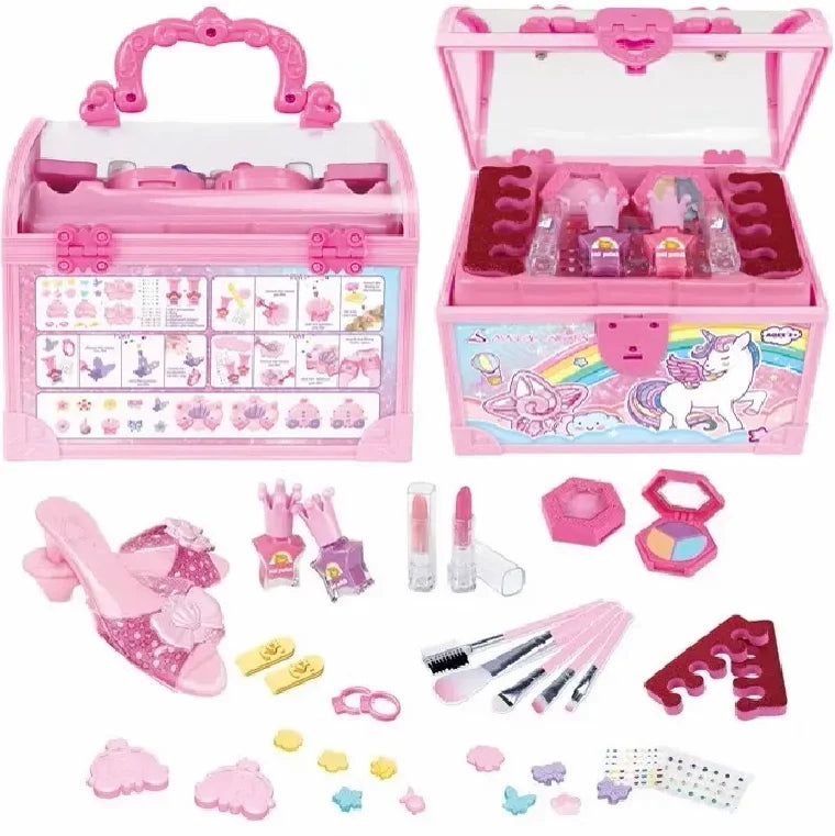 👑 KROLEWSKI ZESTAW PIEKNOSCI J-1130 – KUFEREK, KOSMETYKI + PANTOFELKI 👑