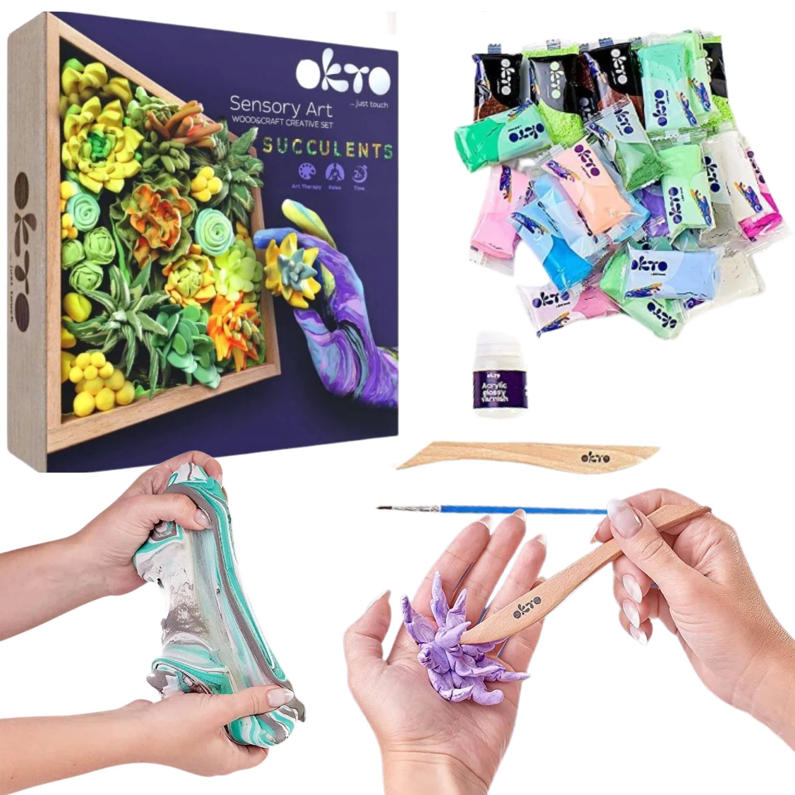 Zostań Mistrzem Florystyki 3D! Zestaw Kreatywny OKTO Clay – Soczyste Sukulenty