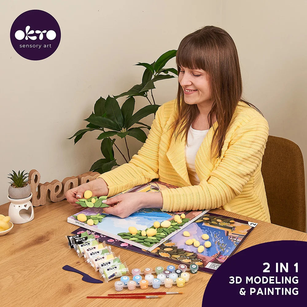 OKTO Sensory Art – Zestaw 3D „Cytrynowy Weekend”: Włoskie Wakacje na Twoim Płótnie