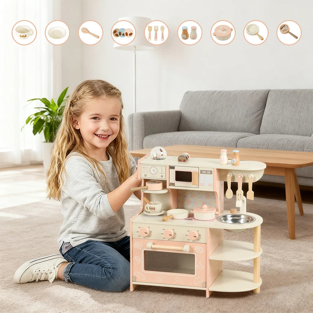 🍳 Drewniany Zestaw Małego Kucharza: Kuchnia Pełna Przygód!